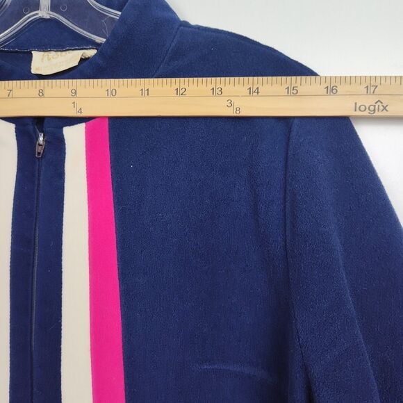Vintage JC Penney Robes 1/2-Zip Robe Women's 16 Blue/Pink/White Soft 3/4-Sleeve - Picture 3 of 9